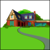 House With Blue Roof Clip Art